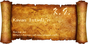 Kavas István névjegykártya